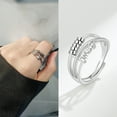 thumbnail image 1 of HONEYRAIN Smile Silver Anxiety Rings for Women Fidget Spinner Rings Sterling Silver Rotating Open Ring Real 925 Silver rings 1 Psc, 1 of 6