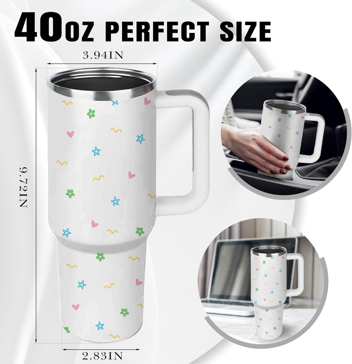 Friend Gifts for Women, You''ll Always be My Best-Tea Stainless Steel Tumbler Cup Set 40oz, Birthday Gifts for Friendship, Funny Christmas Gifts for BFF Bestie Mug with Handle