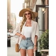 thumbnail image 2 of Womens Crochet Cardigan Lightweight Open Front Beach Cover Up Knit Long Dolman Sleeves Summer Outfits, 2 of 7