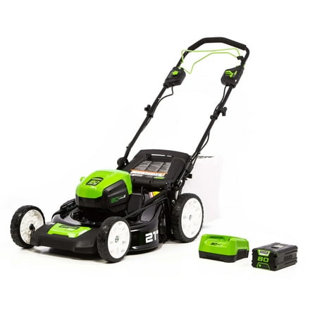Greenworks Pro 80V 21-Inch Self-Propelled Cordless Lawn Mower, 5Ah Battery and Charger Included