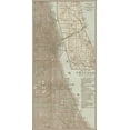 thumbnail image 2 of Vision Studio 18x32 White Modern Wood Framed Museum Art Print Titled - Tinted Map of Chicago, 2 of 4