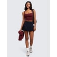 thumbnail image 3 of Sujetador deportivo CRZ YOGA Butterluxe Longline Cuello cuadrado Rojo Merlot, 3 of 5