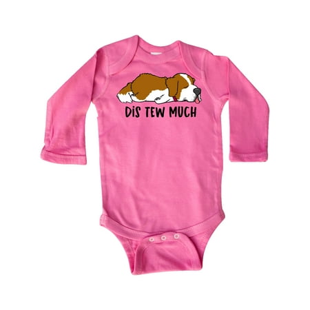 

Inktastic Napping Dis Tew Much St. Bernard Gift Baby Boy or Baby Girl Long Sleeve Bodysuit