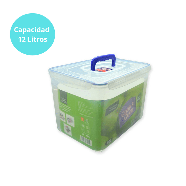 Recipiente con tapa hermética con asa 12L Good & Good DG-130