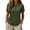 Army Green, variant on Brown Womens Vacation Summer T Shirts Linen Button Crew Neck Short Sleeve Henley Shirt Regular Fit Casual Tee Tops XXL