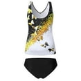 thumbnail image 3 of WREESH Womens Tankini Swimsuit Two Piece Set Swimsuits Print Swimwear Beachwear Beach Bathing Suit Gold, 3 of 8