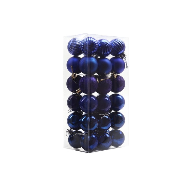 Billuyoard 36 piezas ventana techo Navidad adorno hogar árbol colgante reutilizable vacaciones decoración ornamento 4cm diámetro Kits de decoración para fiestas Azul Billuyoard HA071347-05B