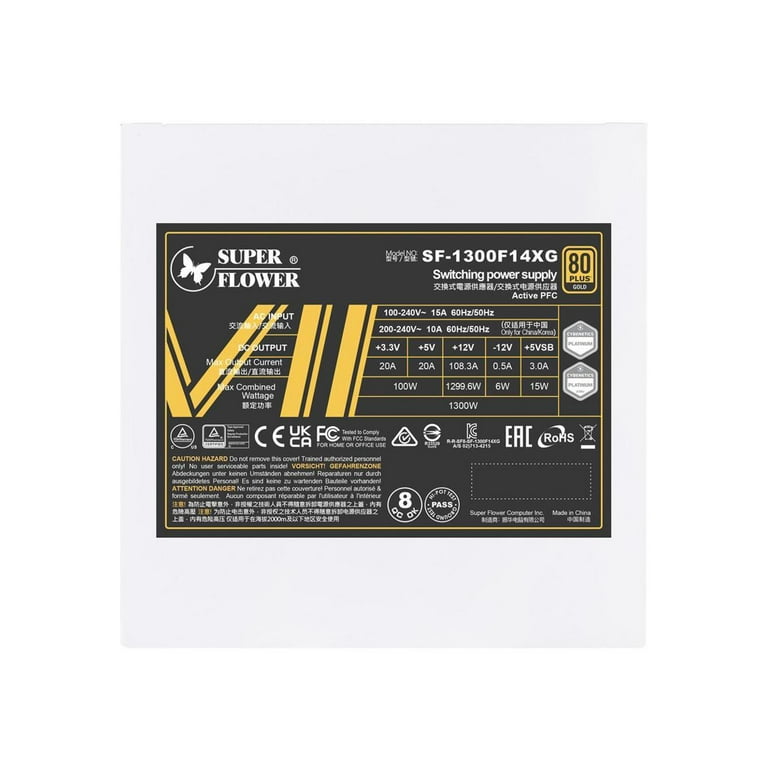 Super Flower Leadex VII XG 1300W 80+ Gold White, Cybenetics