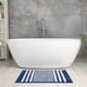 thumbnail image 5 of Alfombra de baño de chenilla a rayas REGALWOVEN con bordes, tapete de baño antideslizante, lavable a máquina azul 16" x 24", 5 of 6