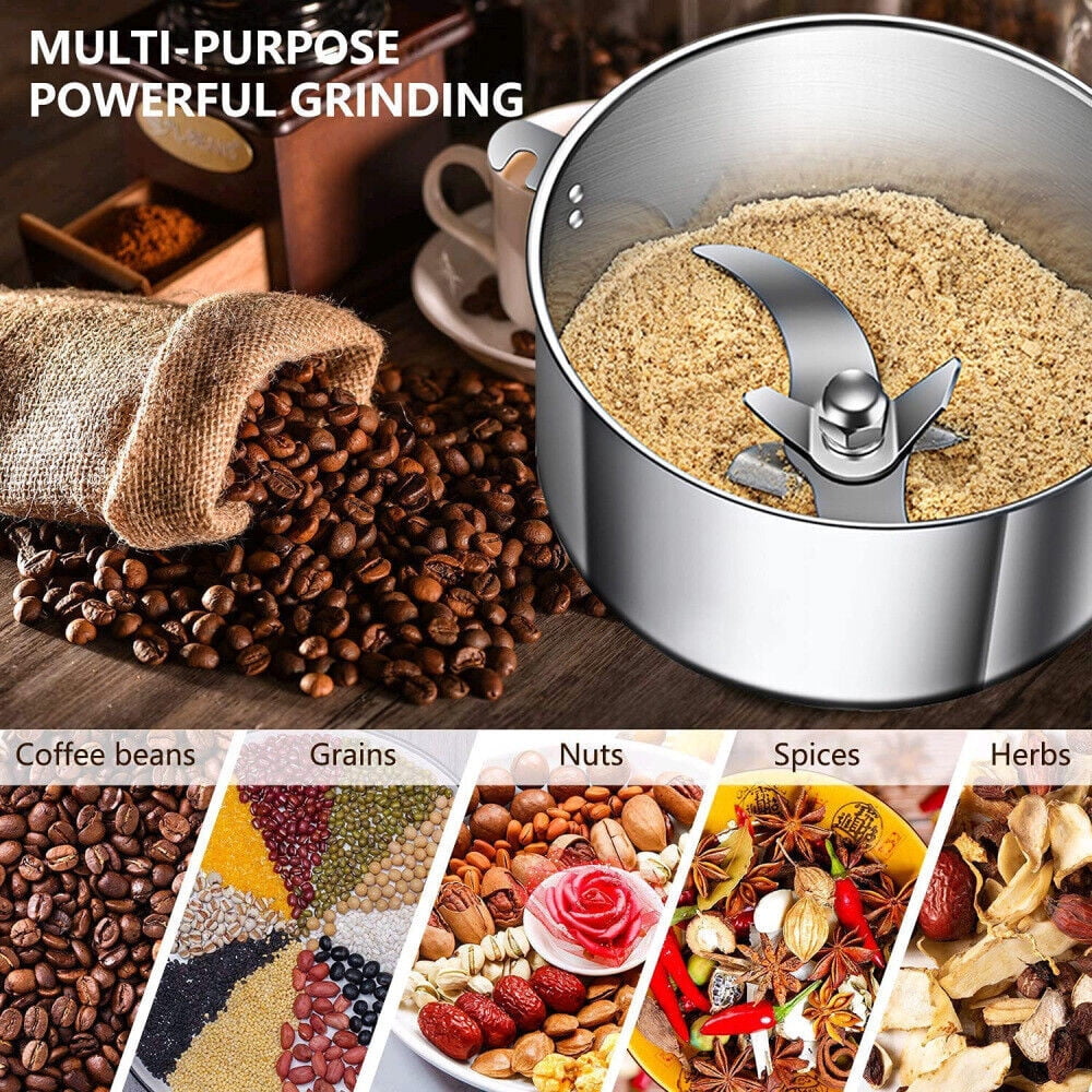 TOPCHANCES Electric Grain Mill Grinder, 800g Commercial Spice Grinder, 2400W High-Speed Stainless Steel Pulverizer Dry Grinder Grinding Machine for Coffee Wheat Herb Corn Peanuts