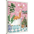 thumbnail image 4 of Kate and Laurel Maximalist Llama Bath Framed Canvas Wall Art  by Honey Island Studio 18 x 24 Sylvie Beaded White, Whimsical, Animals, Bathroom, Flowers, Humor Art for Wall Decor, Living Room, Bedroom, 4 of 8