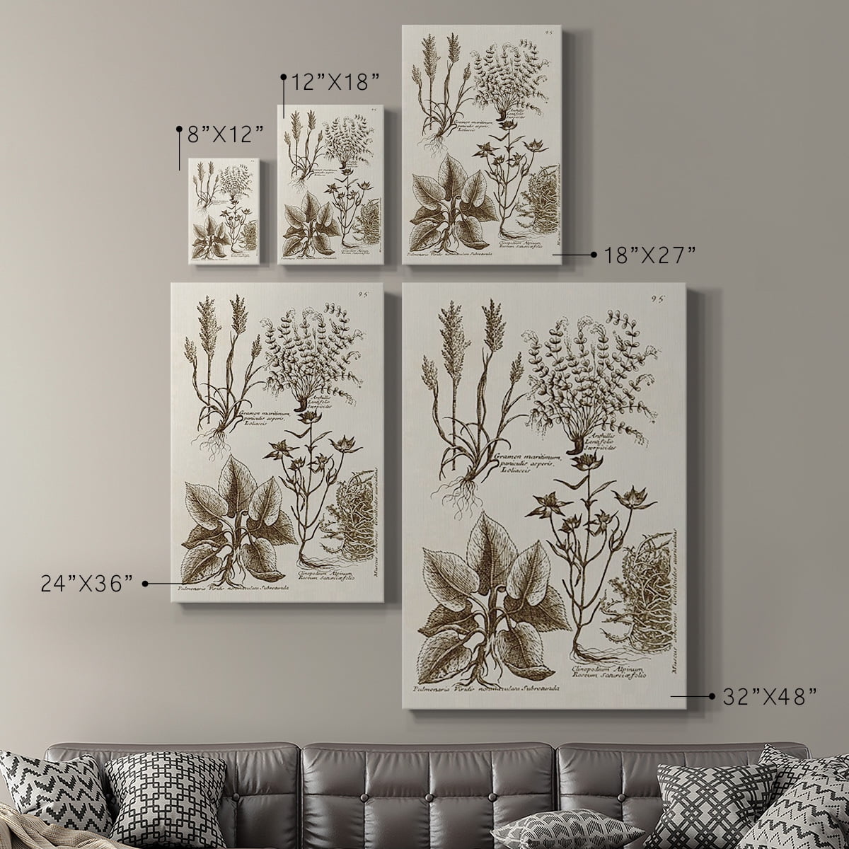 Sepia Botanical Journal VII Premium Gallery Wrapped Canvas - Ready to Hang