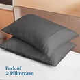 thumbnail image 4 of 600 Thread Count Egyptian Cotton 2-Piece Pillowcase Set with Envelope Closure, Queen Size (20" x 30") Elephant Grey Solid, 4 of 4