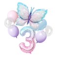 thumbnail image 3 of Decoración de fiesta de cumpleaños con mariposas, vajilla, platos de papel, vasos, fondo de mariposa morado y rosa, pancarta, regalos para bebés y niños, 3 of 5