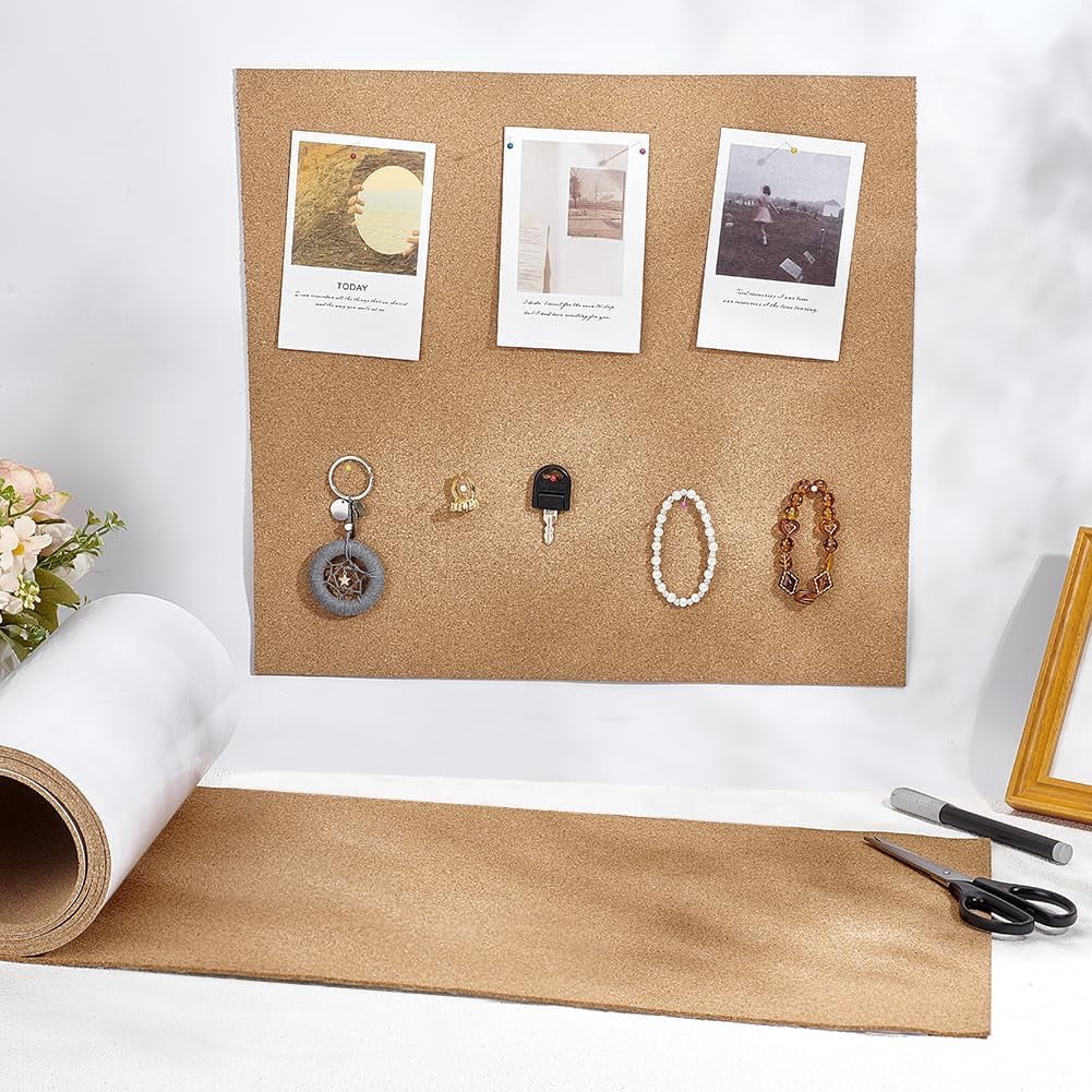94x11.8 inch Cork Board Roll 1/8 inch Thick Self Adhesive Corkboards Cork Tiles Pin Board Bulletin Board Wall Bulletin Boards for Wall for Home Office School Display Boards Decor