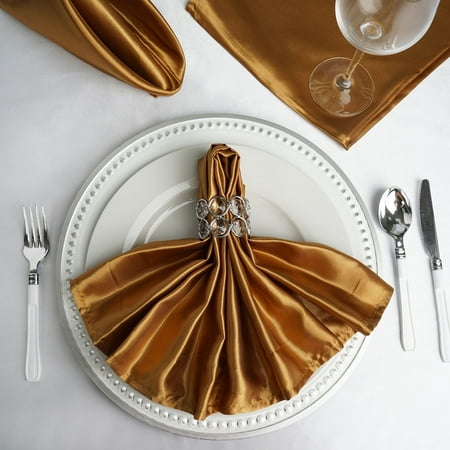 BalsaCircle 5 pcs 20 inch Satin Napkins Table Top Decorations for Party Wedding Events Restaurant Catering Dinner