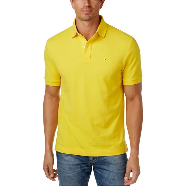 Tommy Hilfiger Polo de rugby de ajuste clásico para hombre, amarillo, XXX-Large