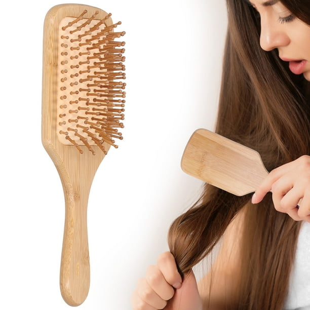 LHCER peigne de brosse à cheveux en bambou Massage du cuir chevelu brosse à  cheveux de protection des cheveux peigne de Massage, peigne à brosse à  cheveux, brosse à cheveux en bambou 