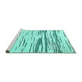 thumbnail image 2 of Ahgly Company Machine Washable Indoor Round Solid Turquoise Blue Modern Area Rugs, 5' Round, 2 of 4