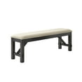 thumbnail image 4 of Crosley Furniture Hayden Wood Upholstered Dining Bench in Slate/Cream, 4 of 10