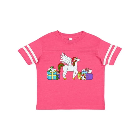 

Inktastic Christmas Unicorn with Gifts and Santa Hat Gift Toddler Boy or Toddler Girl T-Shirt
