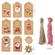 thumbnail image 2 of Etiquetas de regalo de Navidad brillar 100 Uds papel kraft marrón, 2 of 5