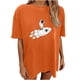thumbnail image 1 of Moda Mujer Damas Cayó Hombro Mangas Impresión suelta Manga corta Top Pullover Tops Pompotops hfajkhk141636, 1 of 9