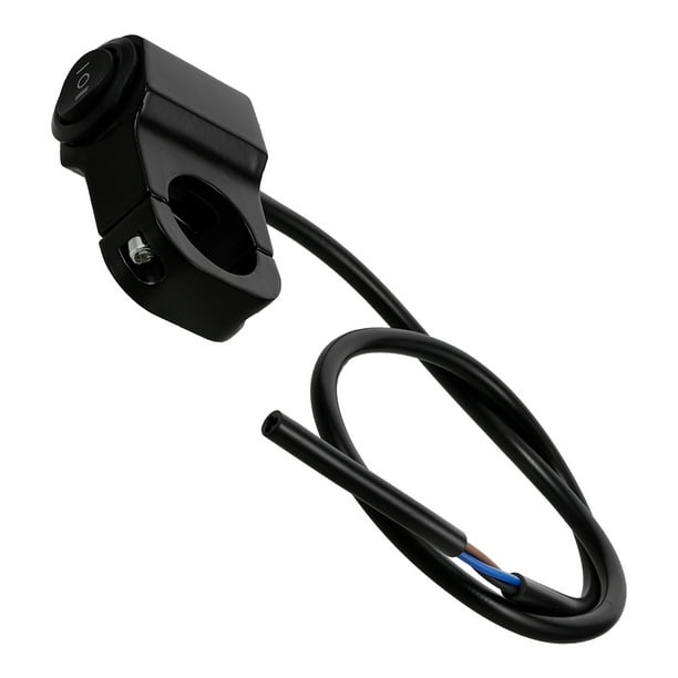 unbranded Interruptor De Luces Para Motocicleta En Aluminio Negro Con Resistente Y Fácil Instalación