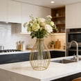thumbnail image 6 of Votnto Gold Iron Hydroponic Vase with Glass Tube, Modern Wire Frame Flower Vase for Living Room Desktop Home Decor, Table Centerpiece, 6 of 6