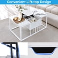 thumbnail image 6 of LIVIZA Modern Lift Top Coffee Table with Hidden Compartment, Rectangle Center Table for Living Room，White, 6 of 11