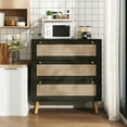 thumbnail image 6 of Dresser for Bedroom, 36'' Rattan Modern Chest of Drawers, 3 Drawer Storage Dresser, Closet Dressers with Golden Handles, Farmhouse Nightstand for Hallway, Living Room, Entryway, 6 of 10