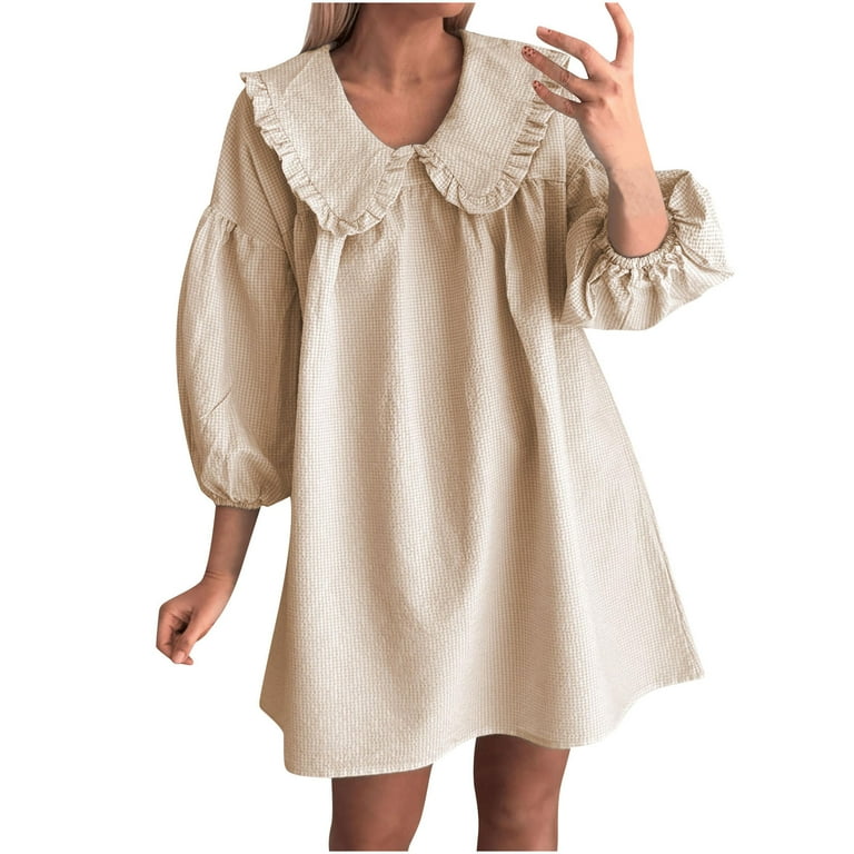 knee length dresses for ladies Cheerful Energy Plaid Mini Dress Curves