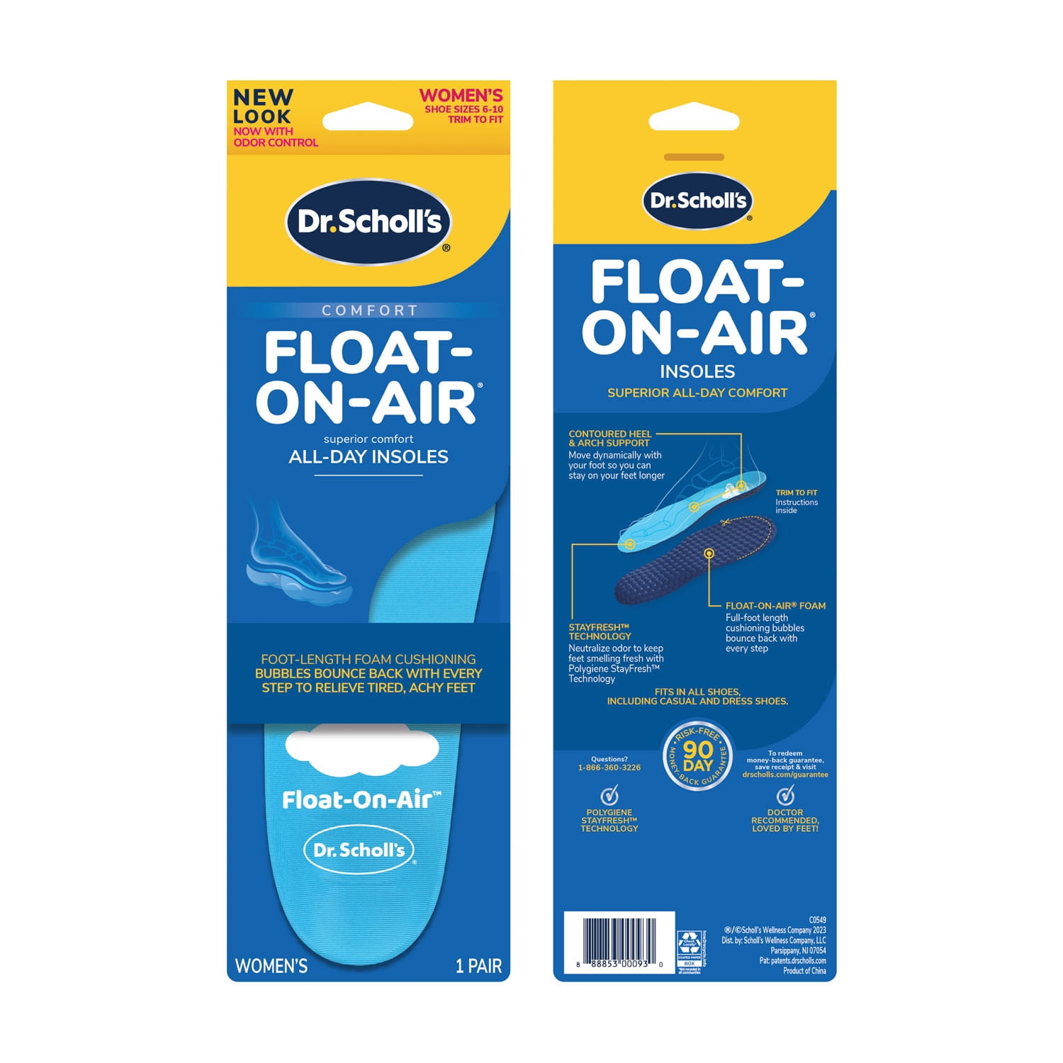 Dr. Scholl's® Float-On-Air® Comfort Insoles, Women Sizes (6-10), 1 Pair, Full Length