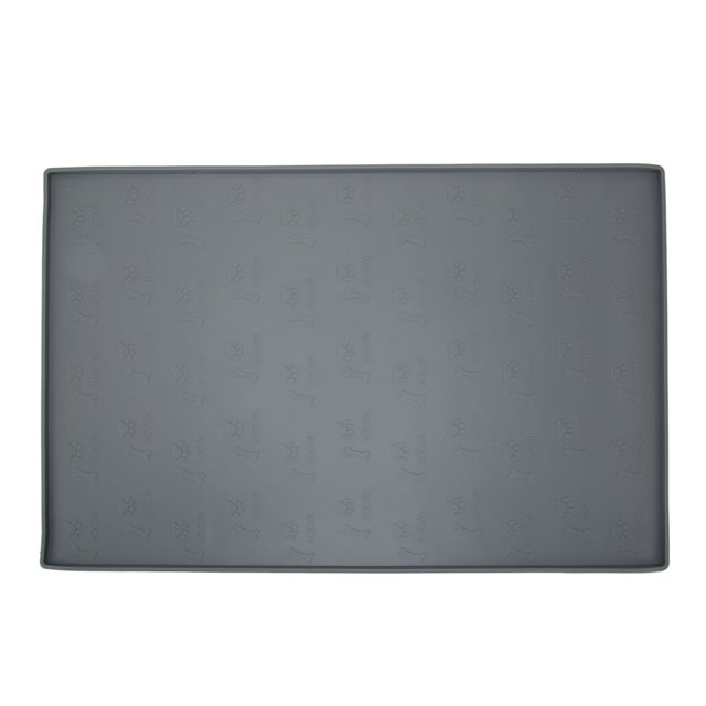 Mantel Individual para mascotas, evita derrames, apto para lavavajillas, antideslizante, impermeable, de silicona, para alimentación de perros, tazón para agua y comida, color gris