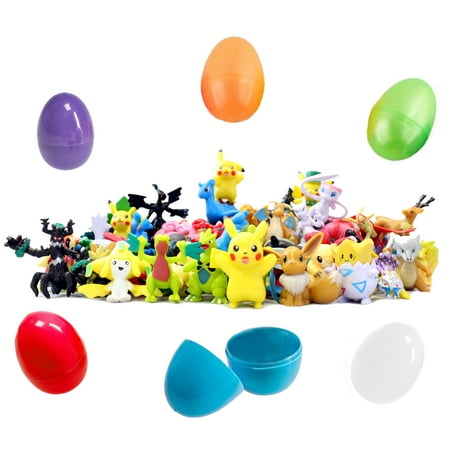 6 Easter Eggs With Miniature Pokemon Figurines Inside - Pikachu and Friends - Find Your Favorites - Assorted Colors and Characters - Prefilled to Save You Time - High-Quality Toys For Pokemon Lovers