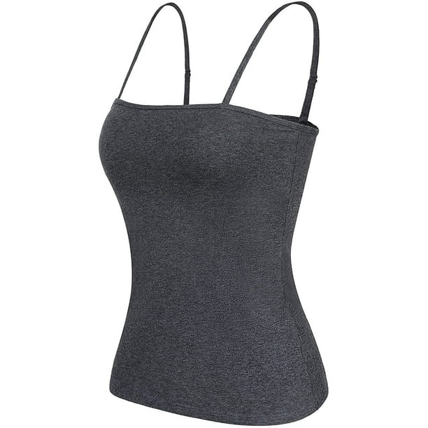 Women's Cotton Camisole with Built in Bra Adjustable Strap Square