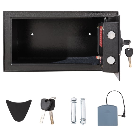 Electronic Safe Box, Steel Digital Security Safe Box 10.6" H, Black