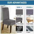 thumbnail image 2 of Enova Home Set of 2 Soft Thick Solid Velvet Dining Chair Covers, Fabric Stretchy Universal Dining Chair Slipcovers Chair Protectors Washable (Grey), 2 of 6
