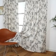thumbnail image 2 of Everyday Celebration Peacock Print Room Darkening Pleated Panel W/Back tabs, 25x96"(2pcs) Black, 2 of 7