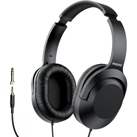 PHILIPS Over Ear Wired Stereo Headphones for Podcasts, Studio & Recording Keyboard and Guitar with 6.3 mm (1/4") Add On Adapter