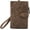 Brown, variant on Womens Small Leather Wallet, RFID Bifold Ladies Wristlet with Card Slots id Window Zipper Coin Purse