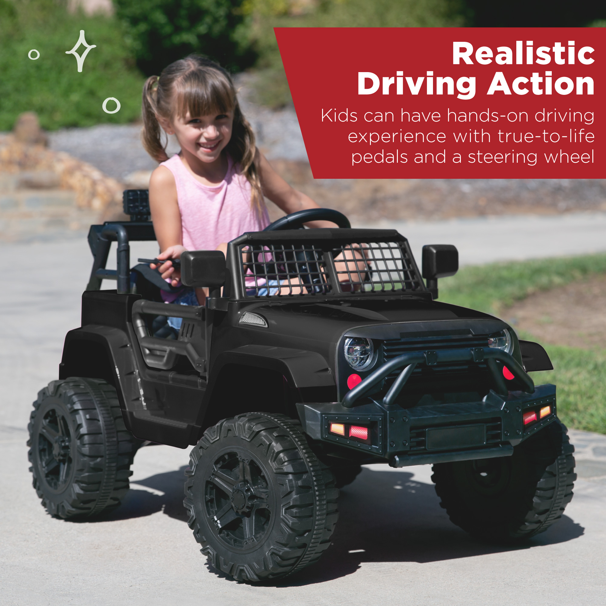 Best Choice Products 12V Kids Ride On Truck Car w/ Parent Remote Control, Spring Suspension, LED Lights - Black - image 3 of 8