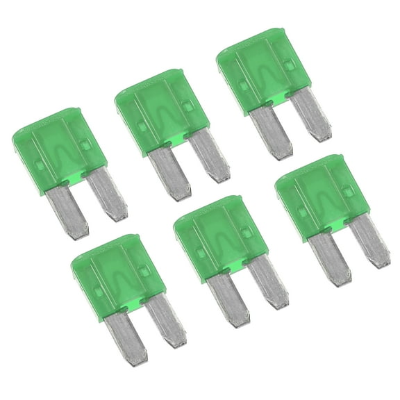 Unique Bargains 6pcs 30A 30Amp Car Mini Blade Fuses for Boat Truck RV Camper Motorcycle SUV Replacement Fuse Green