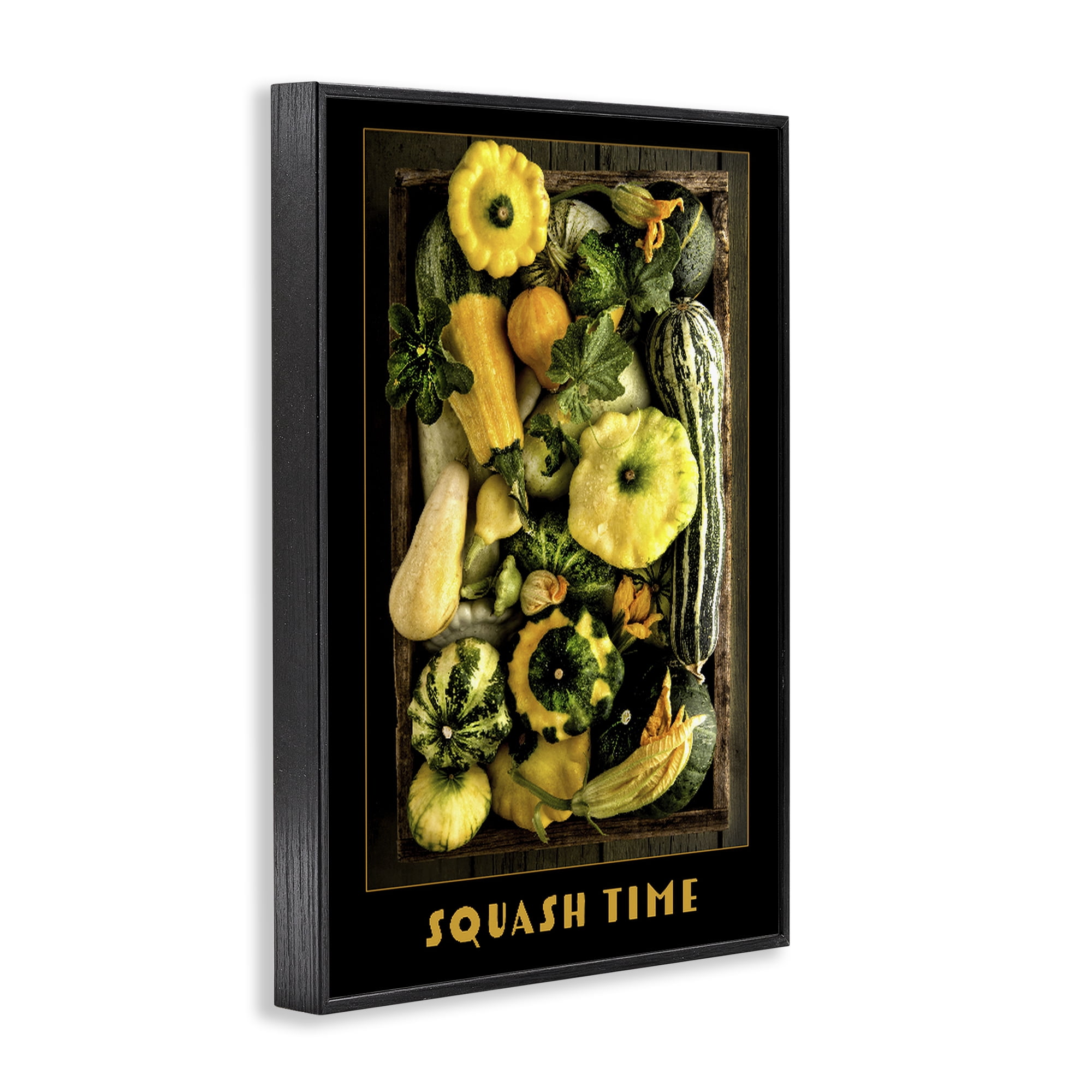 Stupell Industries Squash Time Vibrant Vegetables Black Framed Giclee Art, design by Carl Kravats
