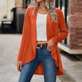 thumbnail image 2 of DHFJKG Womens Cardigan Sweaters Knitted Solid Color Long Sleeve Loose Fit Open Front High-Low Jackets Lightweight Stylish Outerwear, 2 of 9
