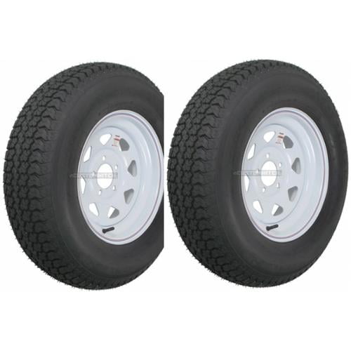 2 Pack Trailer Tire On Rim St175 80d13 175 80 D 13 In Lrc 5 Hole White Spoke