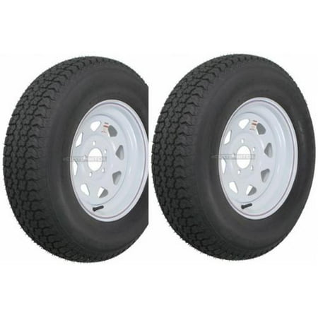 2-Pack Trailer Tire On Rim ST175/80D13 175/80 D 13 in. LRC 5 Hole White (Best Tires In Milwaukee)