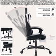 thumbnail image 4 of JERFIT Black and White Gaming Chair with Footrest, Ergonomic High-Back PVC Leather, 4 of 7