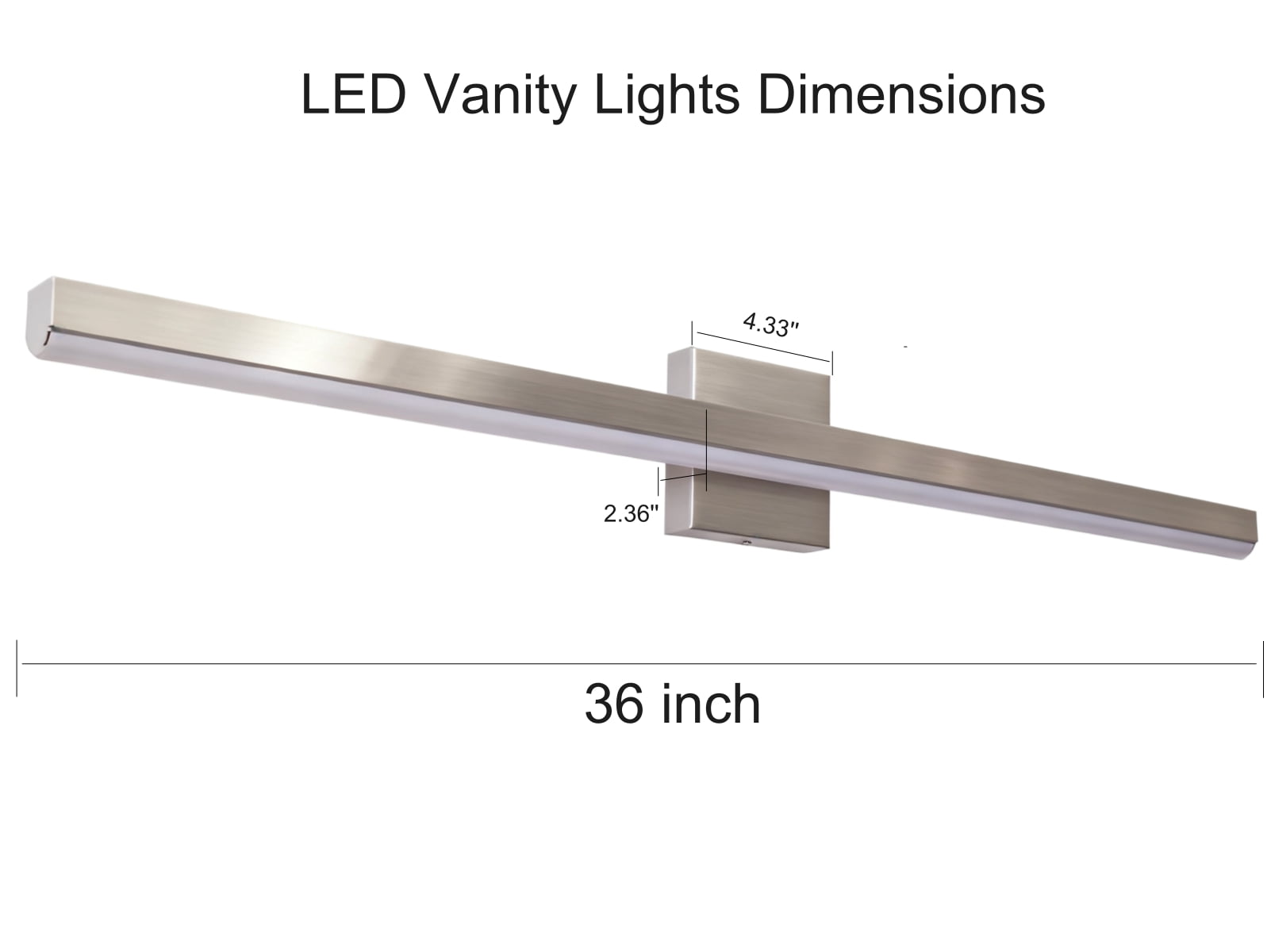 Goozegg 36 inch Bathroom Vanity Lights, 3CCT Modern LED Vanity Lighting Fixtures, 24 Watt, Nickel