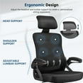 thumbnail image 3 of Yaheetech Adjustable High Back Mesh Office Chair with 90° Flip-up Armrest, Black, 3 of 8